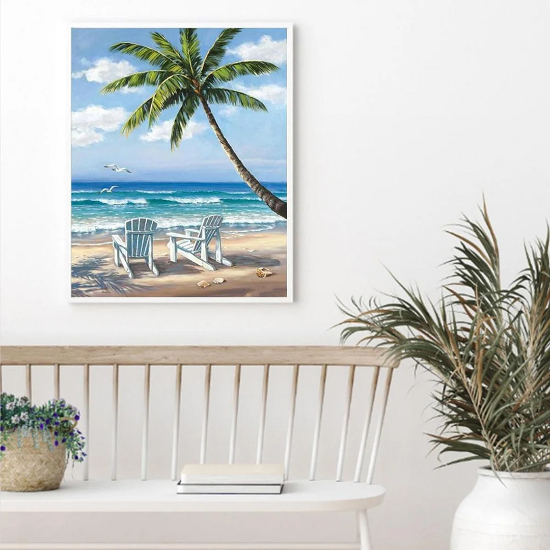 Full Embroidery Beach Counted Cross Stitch 11CT 3 Strand Cotton Needlework