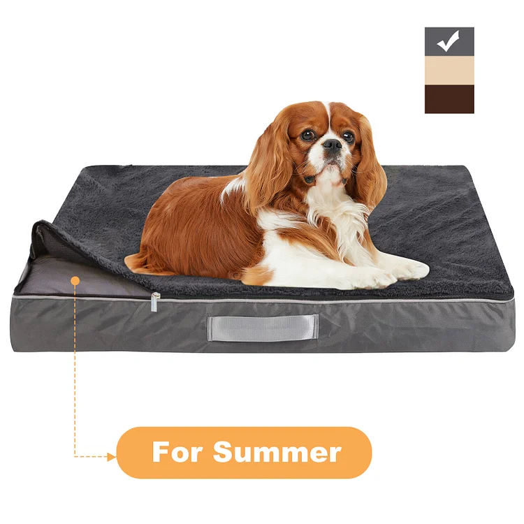 Orthopedic Dog Bed for Medium Dogs Large Dogs Extra Large Dogs Thick Dog Mat with Removable Washable Double Layer Waterproof Cover Pet Bed Mat Egg-Crate Foam