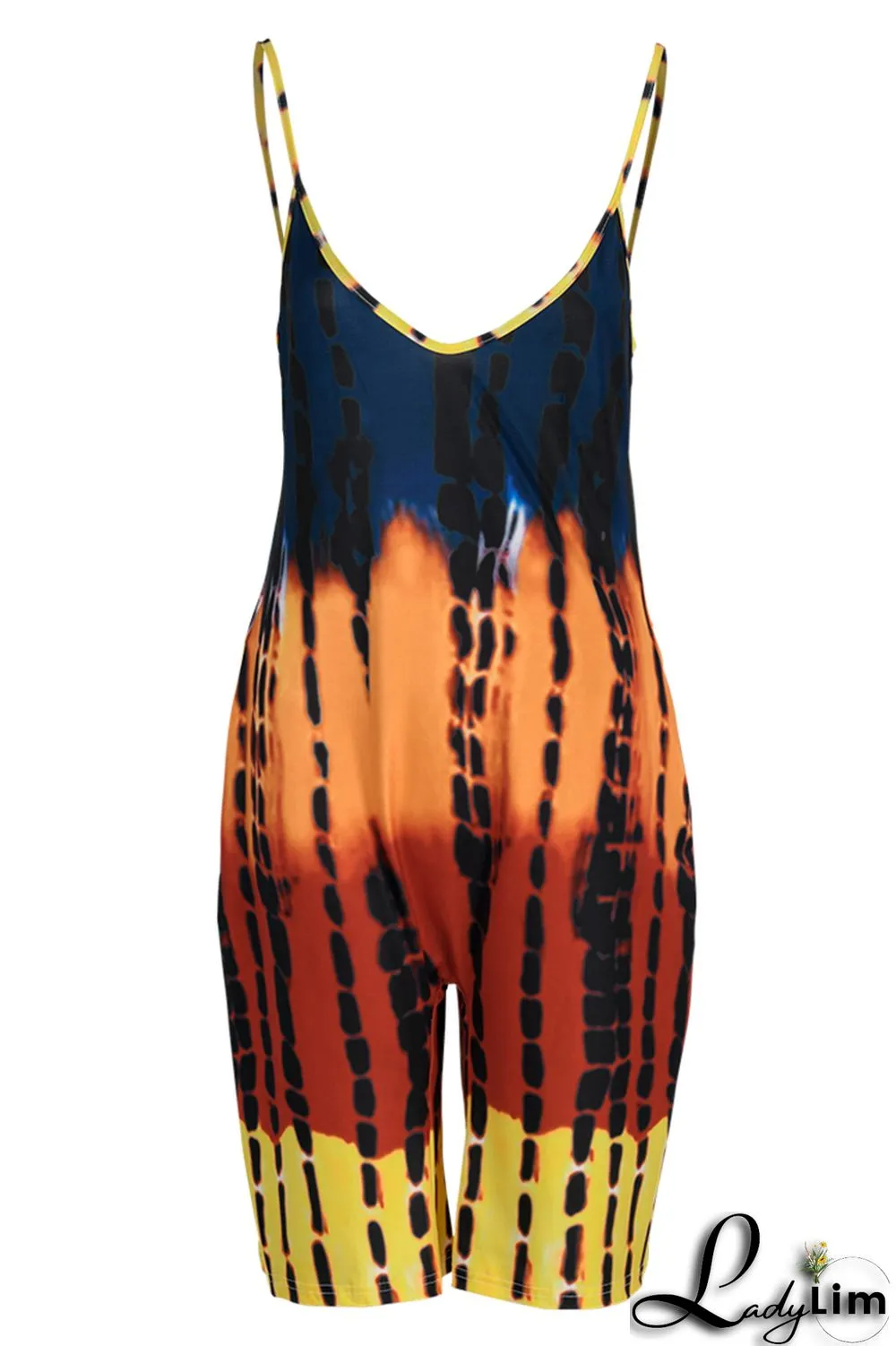 Dark Red Fashion Casual Print Basic V Neck Regular Jumpsuits