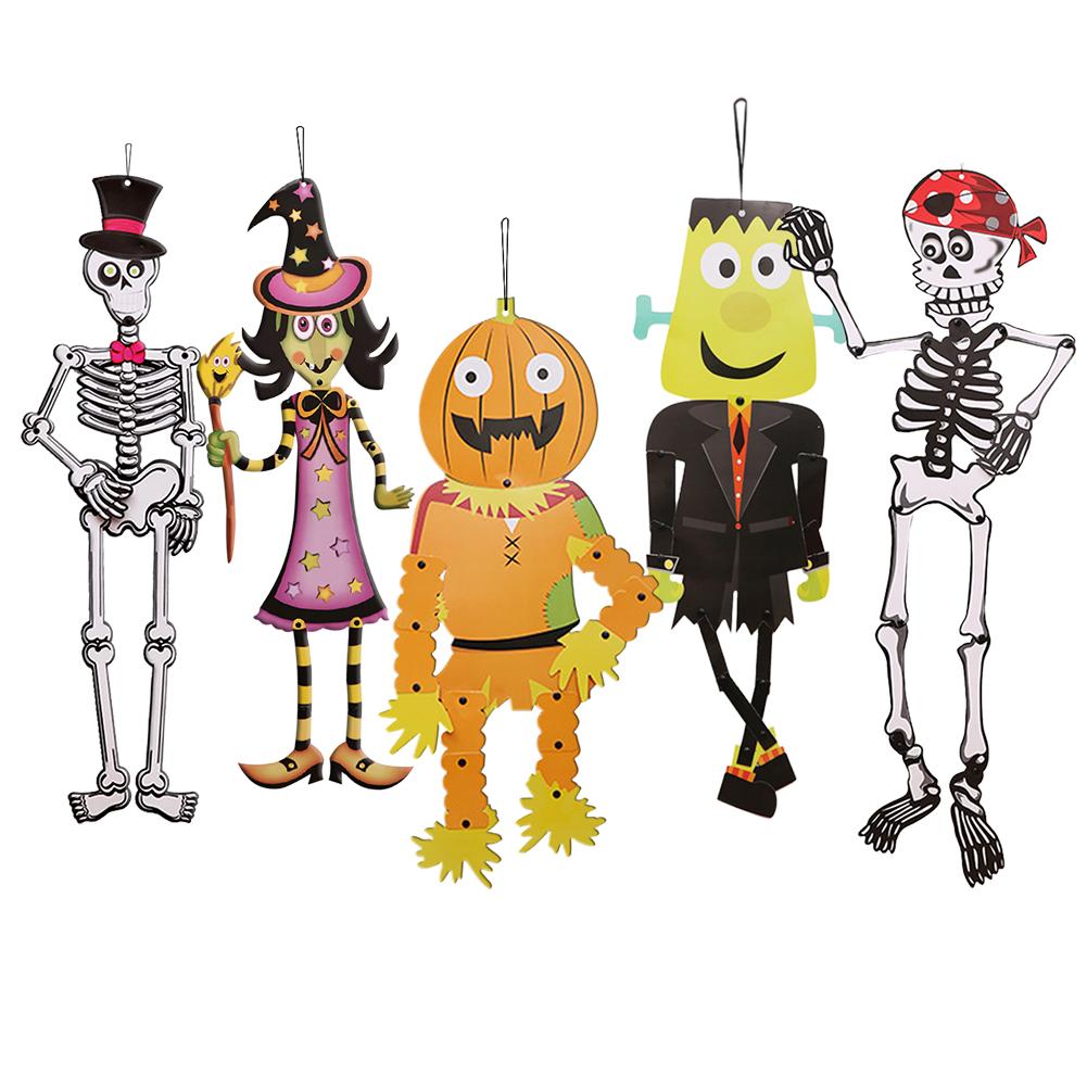 

Halloween Paper DIY Pendant 3D Skeleton Zombie Vampire Ornament Party Prop, Rose red, 501 Original