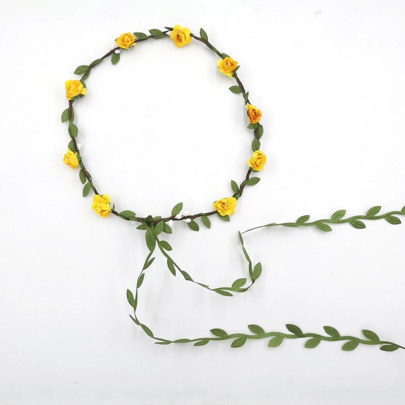 Women’s Vacation Bridal Classic Style Leaf Cloth Tassel Flowers Hair Band