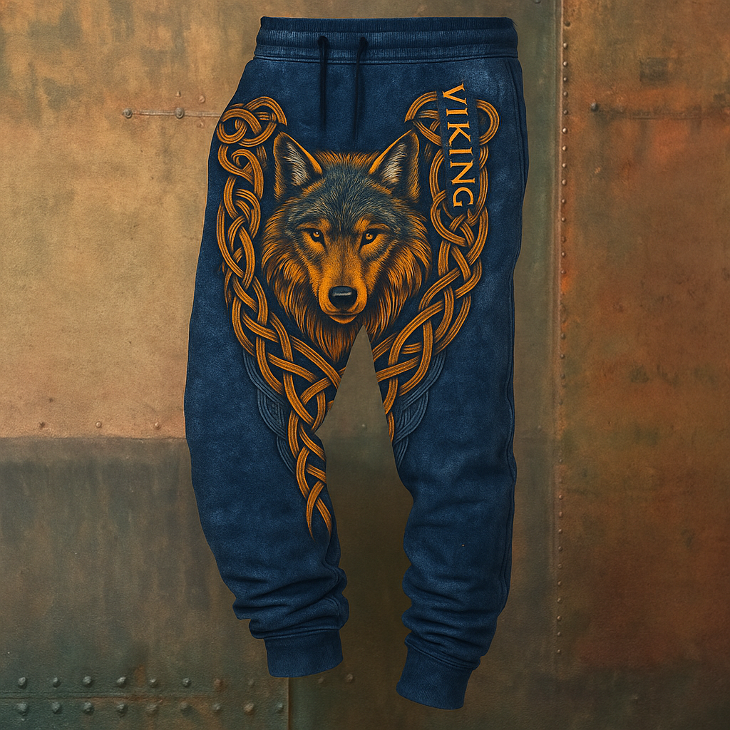 Viking Unisex Runes Wolf Graphics Jogging Pants / Rvogue / Rvogue