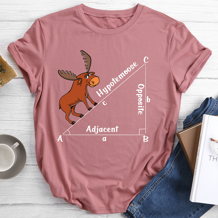 Math Hypotemoose Funny Moose Geometry School Joke T-Shirt Tee