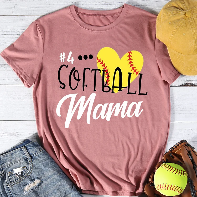 AL™ Custom number softball mama T-shirt Tee -01212-Annaletters