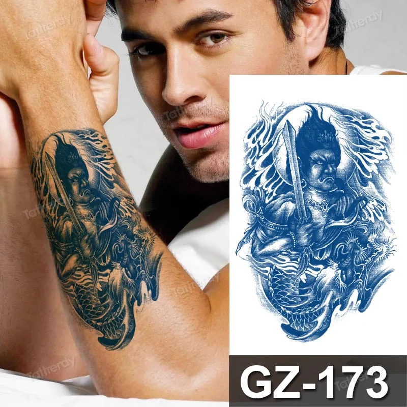 waterproof temporary tattoos men sleeve armband tattoo letter wings flowers long lasting juice ink tattoo sticker fake body art