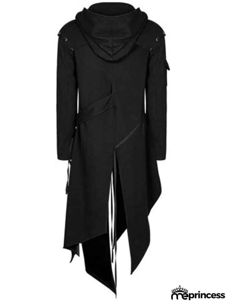 Irregular Hem Hooded Punk Coat