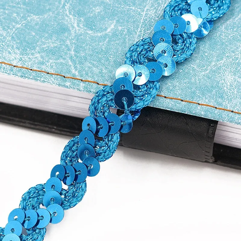 5Meters 1.5cm Loose Round Flat Sequins Laser Giltter Paillettes Sequins for Crafts Sewing on Cloth Accessory Sequin Trim