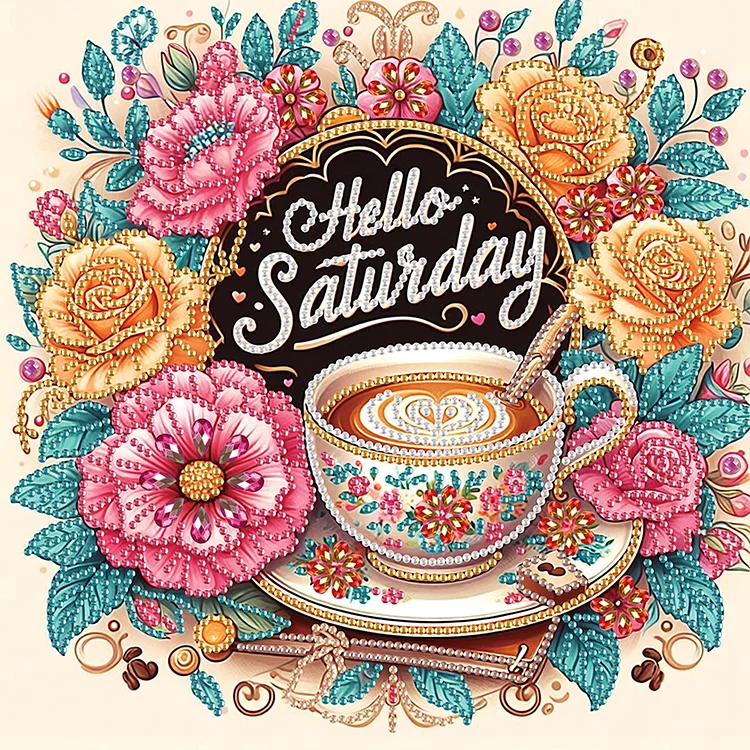 Coffee Dessert 30*30cm (Canvas) Special Shaped Drill Diamond Painting gbfke