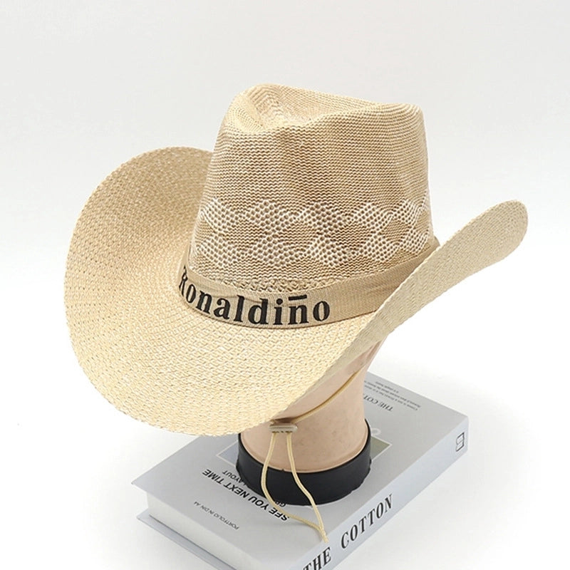 Men’s Minimalist Solid Color Big Eaves Straw Hat