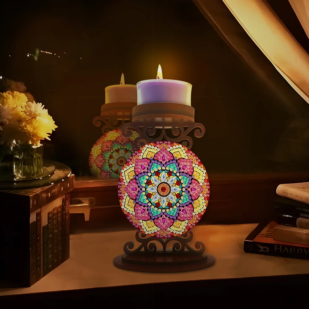 Flower Desktop Diamond Painting Candle Holder Aromatherapy Candle Holder