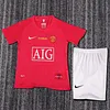 Joyfball 2007-2008 Kids Size Retro Manchester United Home League version Football Shirt 1:1 Thai Quality