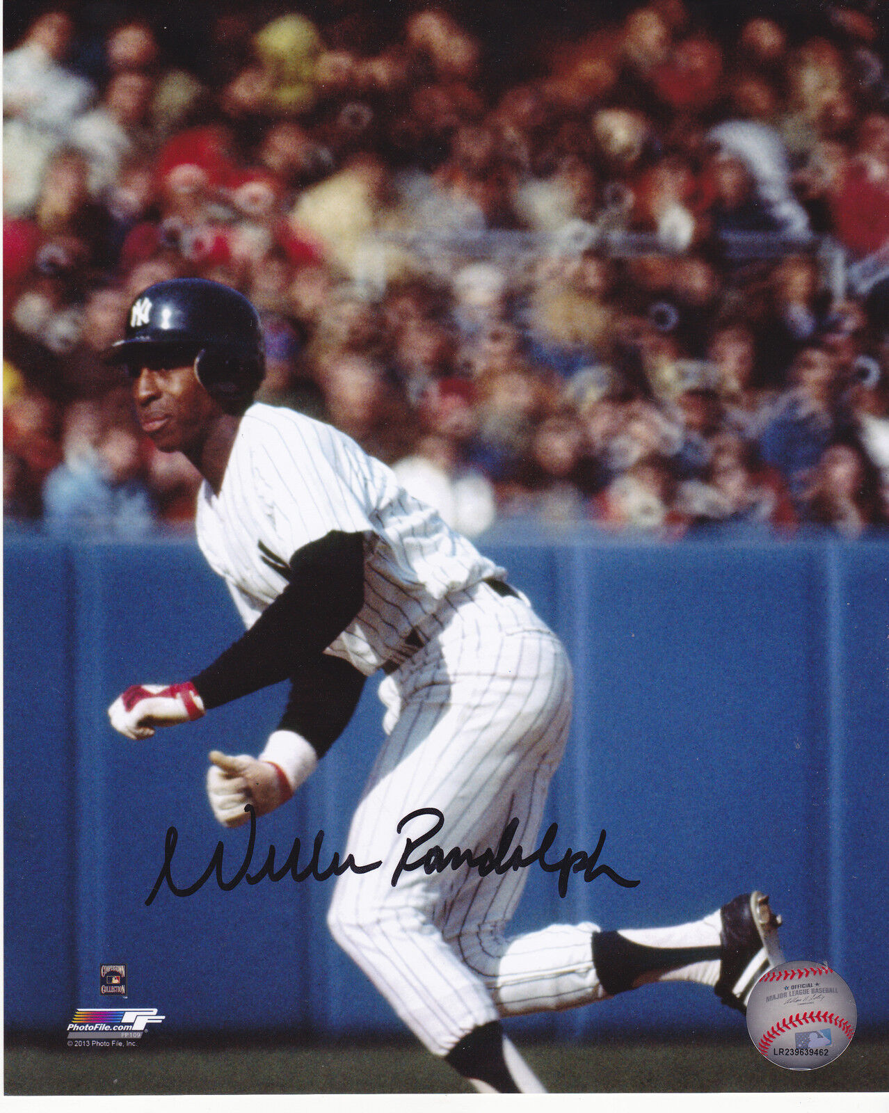 WILLIE RANDOLPH NEW YORK YANKEES ACTION SIGNED 8x10