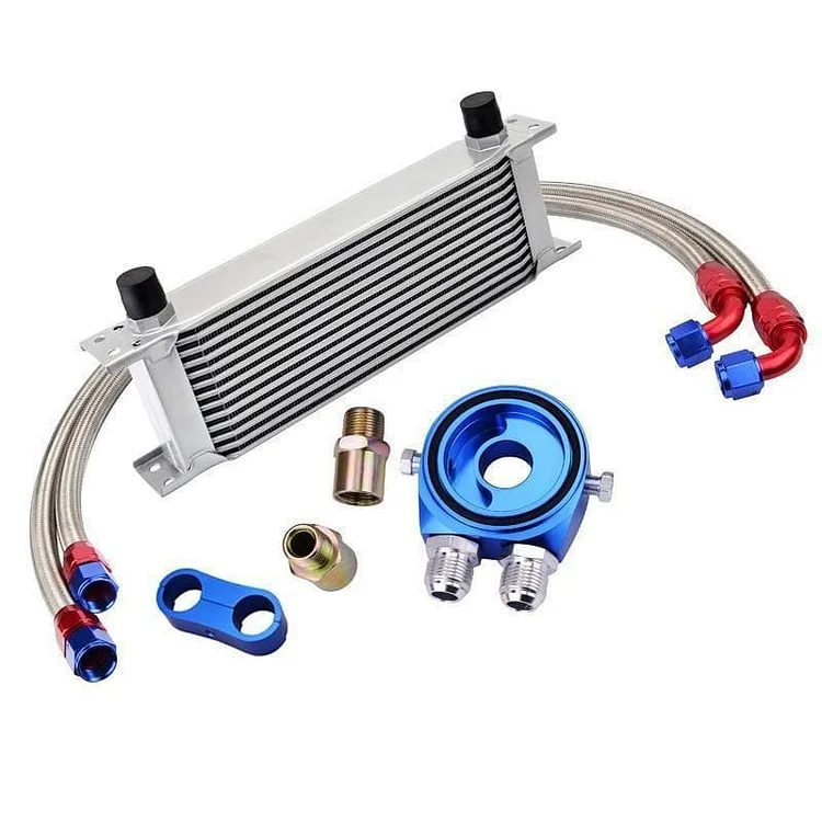 13 Row AN10 Oil Cooler Kit Silver