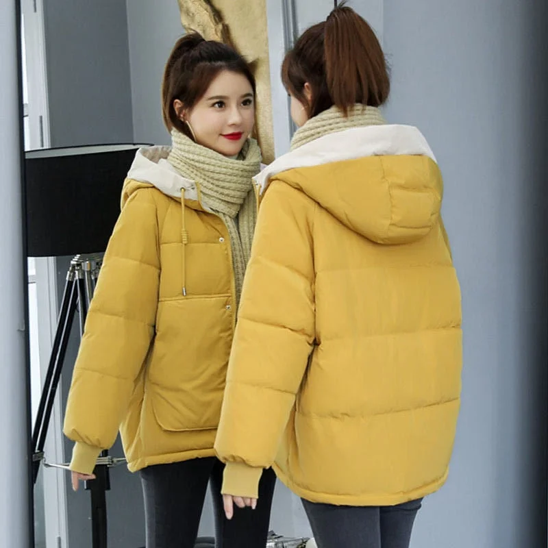 Down Cotton Padded Jacket Women's Winter 2020 New Student Bread Jacket Short Cotton Padded Jacket Loose Thickened Cotton Padded