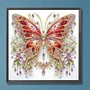 Red Butterfly DIY Partial Drill Special Shape Diamond Painting Kit 30x30cm