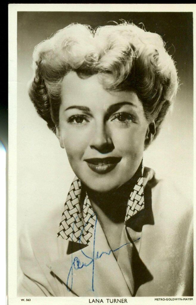 Lana Turner Signed Photo Poster painting Card MGM Promotional - COA JSA