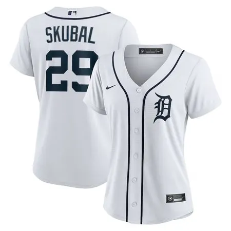 Women's Detroit Tigers #29 Tarik Skubal  White Home Replica Player Jersey