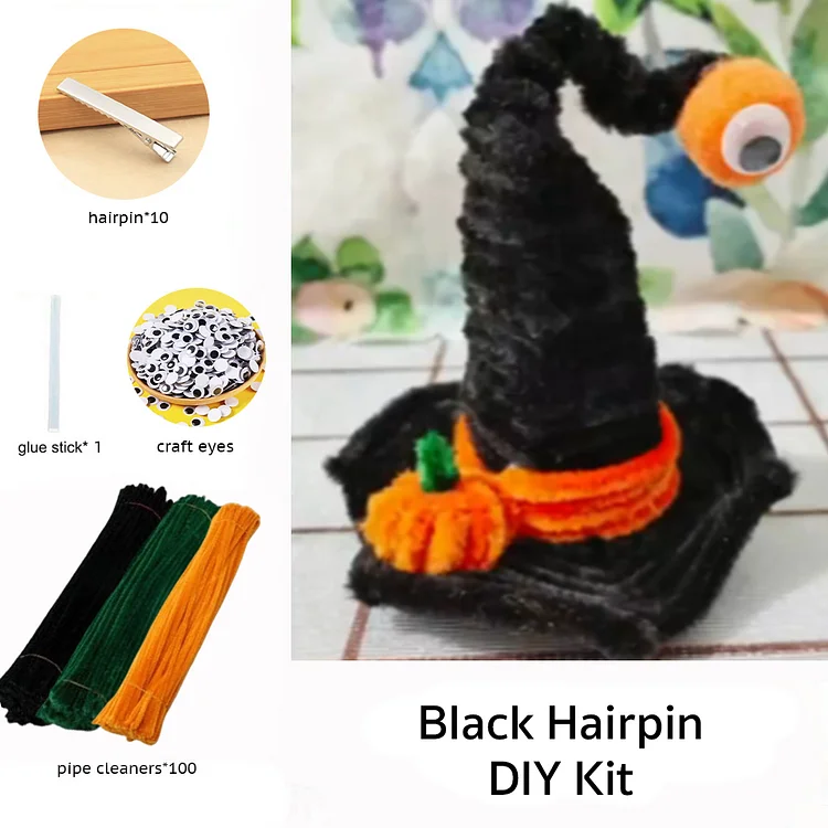 DIY Pipe Cleaners Kit - Black Hairpin