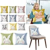 Easter Bunny Faux Fur Pillow Case 45x45cm Plush Rabbit Pillowcase for Home Decor