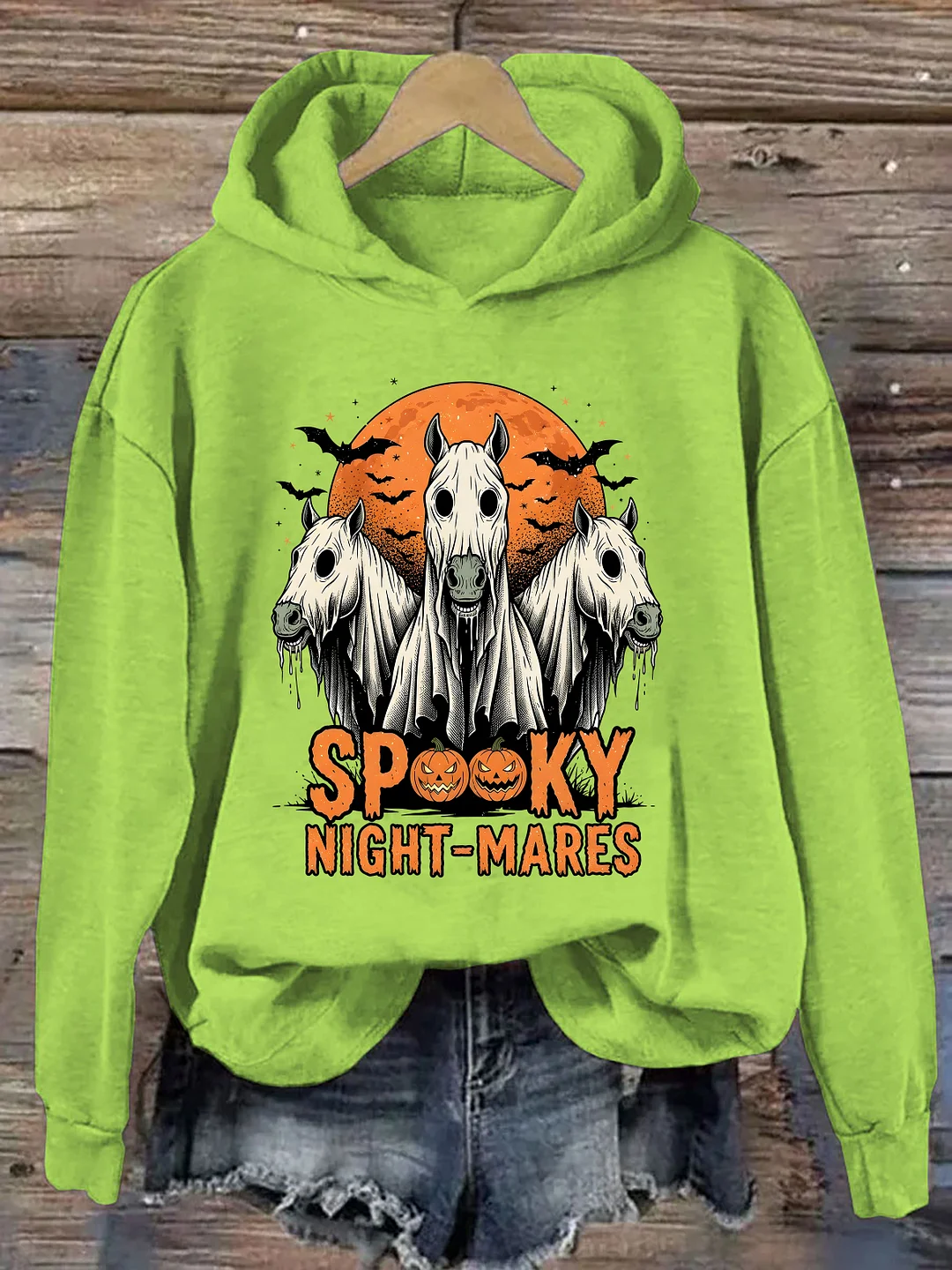 Halloween Spooky Ghost Horse Hoodie