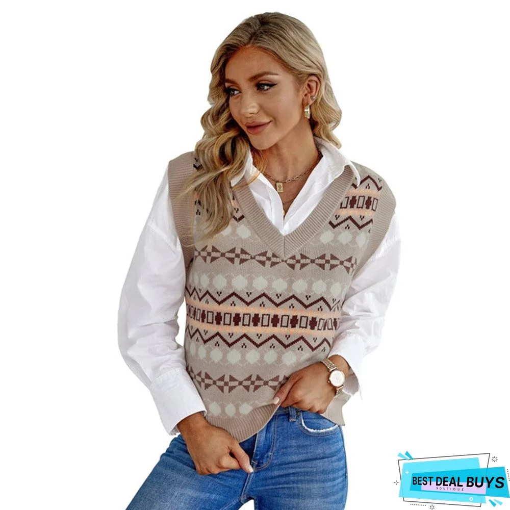 Vest Casual Loose V-Neck Pullover