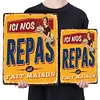 Repas - Panneaux en &eacute;tain m&eacute;tallique(20*30cm/30*40cm)