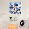 Boy And Puppy-11CT Stamped Cross Stitch 45*45cm/17.72*17.72in