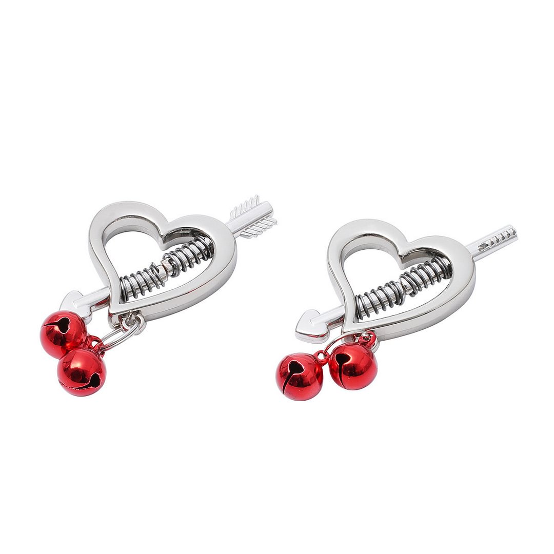 Heart Shape Adjustable Nipple Clamp Clips With Bell 