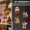 6PCS  Xmas Pets DIY Pearl Diamond Painting Christmas Fridge Magnets, Sparkling Rhinestone Refrigerator Magnet Craft Kit for Home Decor & Gifts