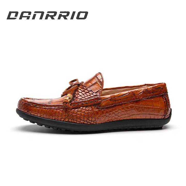 DANRRIO Soft Sole Loafers Casual Retro Versatile Crocodile Leather Shoes DANRRIO.COM DANRRIO