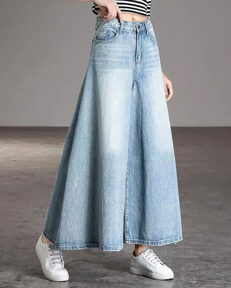 Trendy Wide Leg Jeans