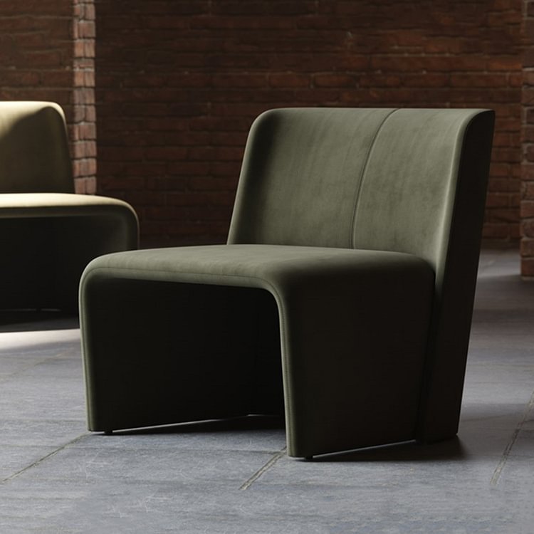 Homemys Modern Green Accent Chair Velvet Upholstered Chair for Living Room