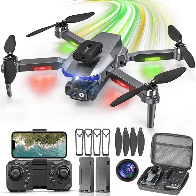 LOHEER Drone with Camera, 1080P HD FPV Drone with Brushless Motor, Altitude Hold, Gesture Selfie, 3D Flips, Waypoint Fly, Toys for Boys Girls, Beginner