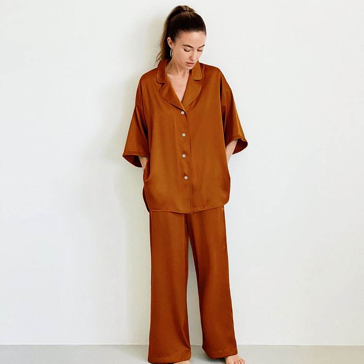 22 Momme Oversized Mulberry Silk Pajamas-Chouchouhome