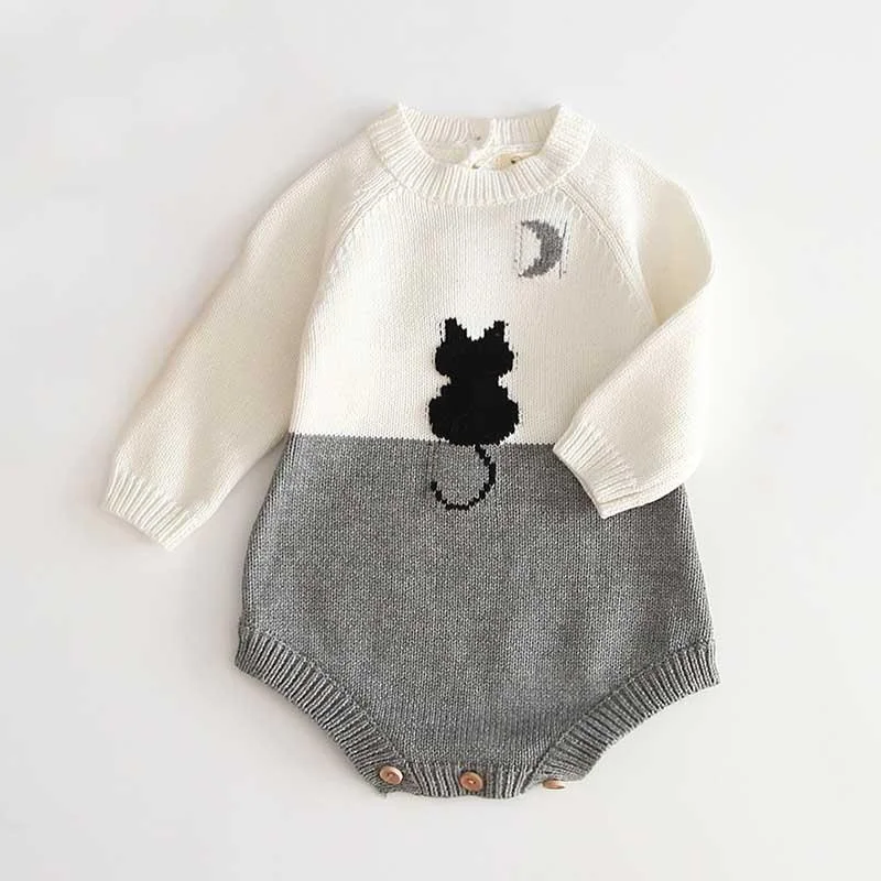 Newborn Baby Girls Boys Knitted Romper Baby Clothes Cotton Pompom Woolen Baby Rompers Ruffle Infant Baby Boys Jumpsuit Overalls