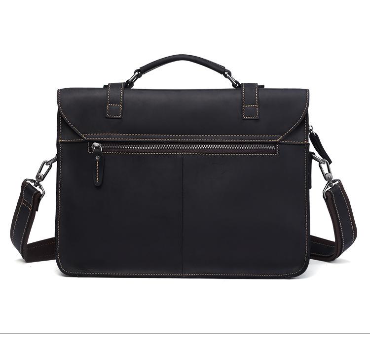 Vintage Crazy Horse Lenther Men's 14" Laptop Briefcase Bags