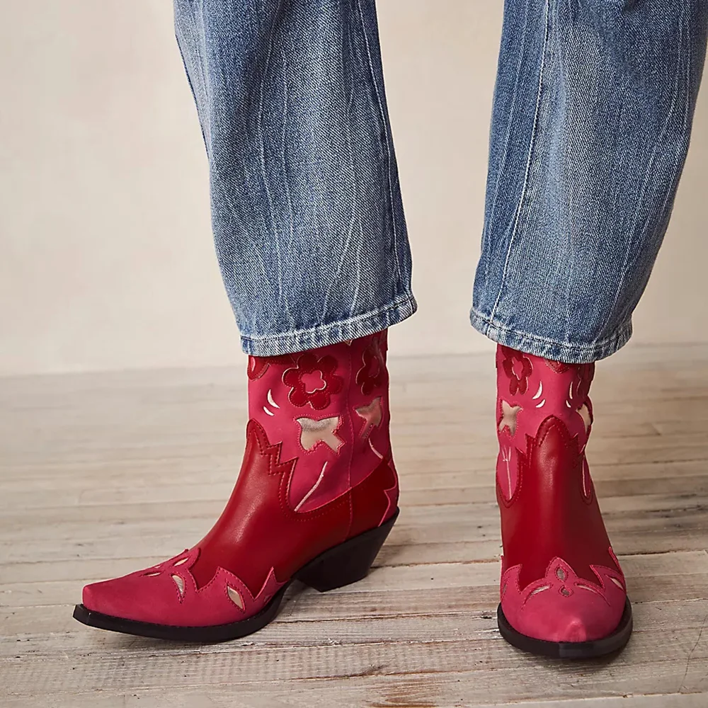 Casual Pattern Boots Western Boots