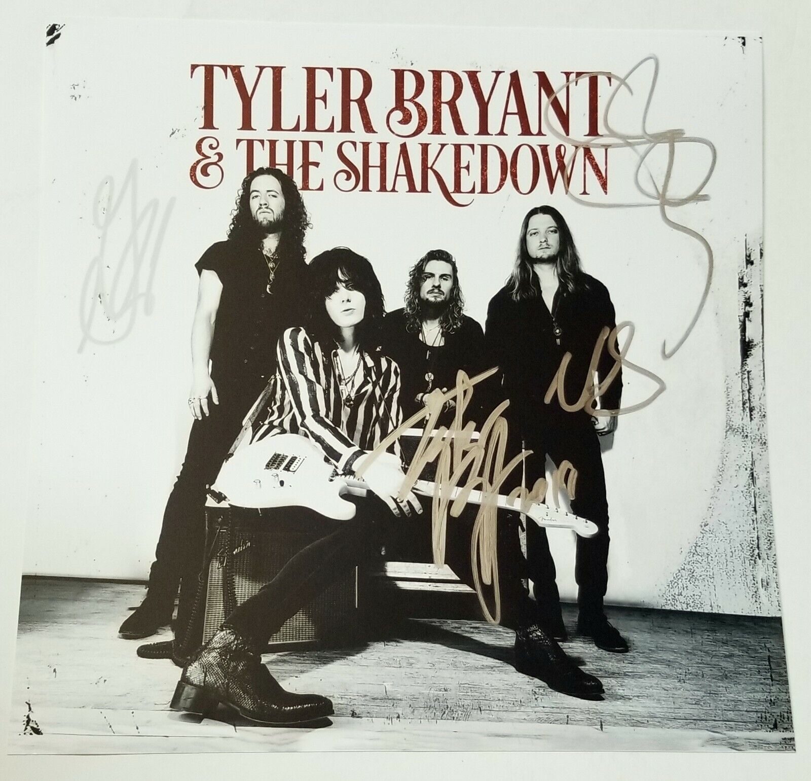 Tyler Bryant & the Shakedown REAL hand SIGNED 11x11 Photo Poster painting COA Autographed all 4