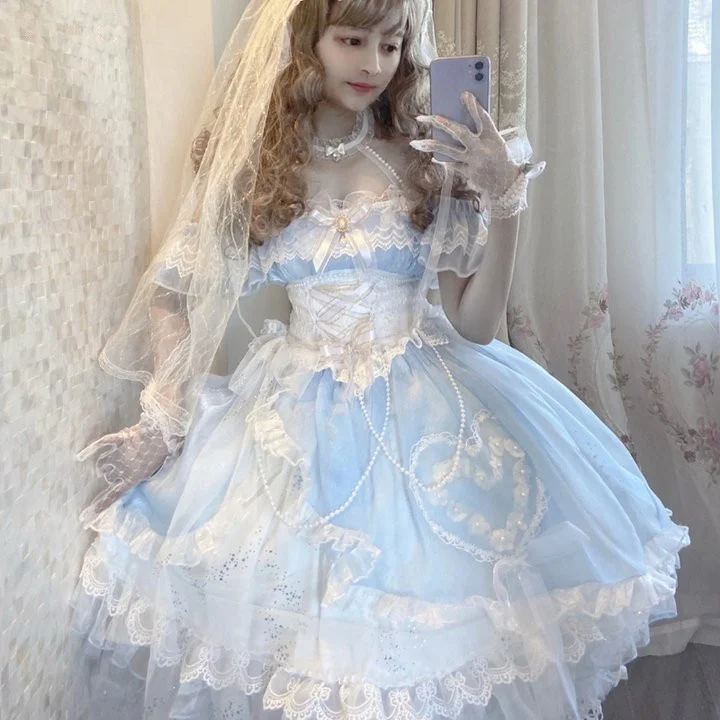 Sweet Lolita Princess Mermaid Flower Party Dress PE050