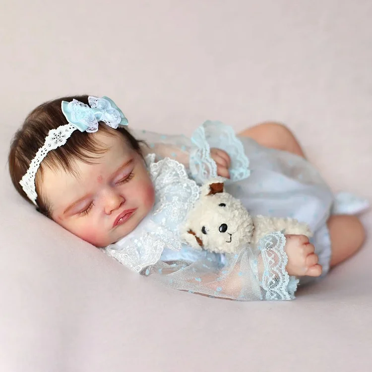 20" Handmade Lifelike Sleeping Lovely Reborn Baby Girl Eladary with “Heartbeat” and Coos