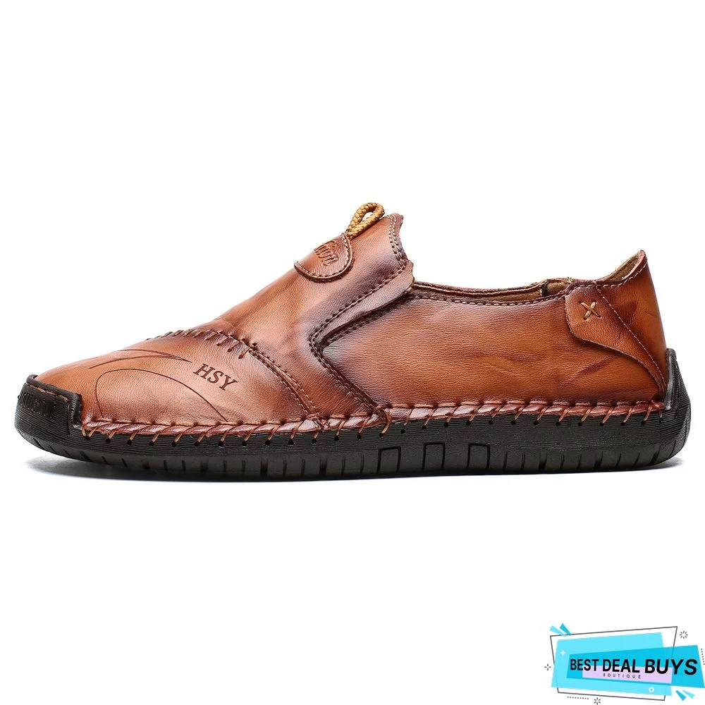 Hot Sale Genuine Leather Men's shoes Moccasins Loafers Shoes Waterproof Soft Breathable Flats