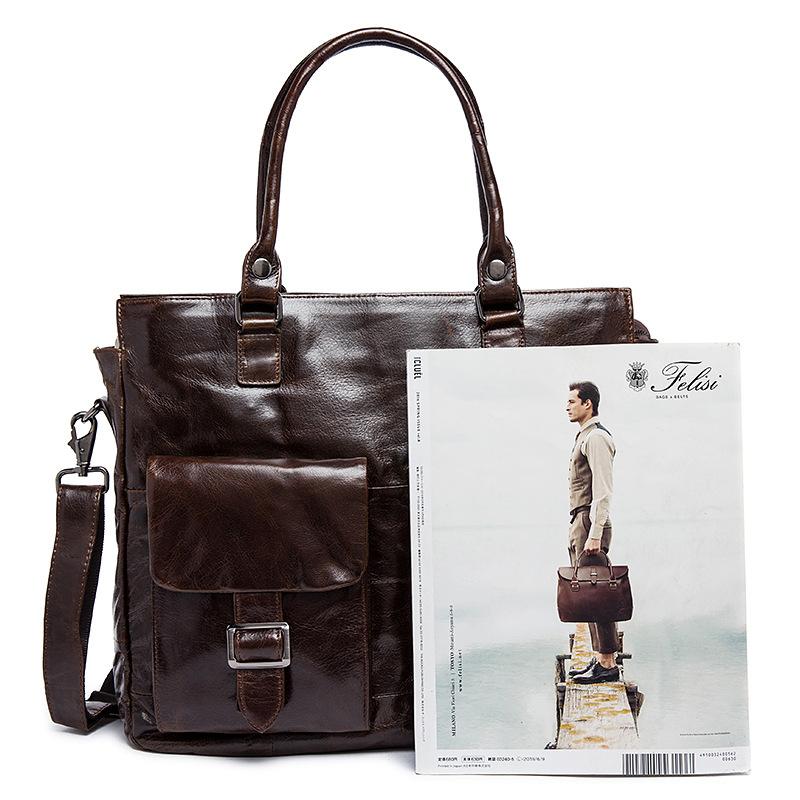 Retro Style Multi-Pocket Detachable Sling Strap 15.6 Inch Laptop Business Bag