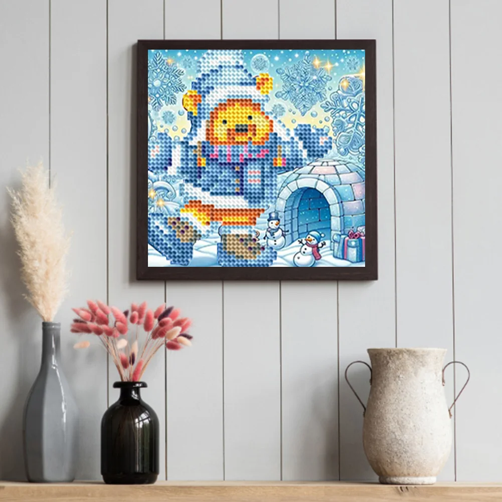 12pcs Cartoon DIY Mini Round Diamond Painting Set Desktop Decor No Frame15x15cm