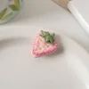 6PCS Cute Embroidery Strawberry Knot Haripins