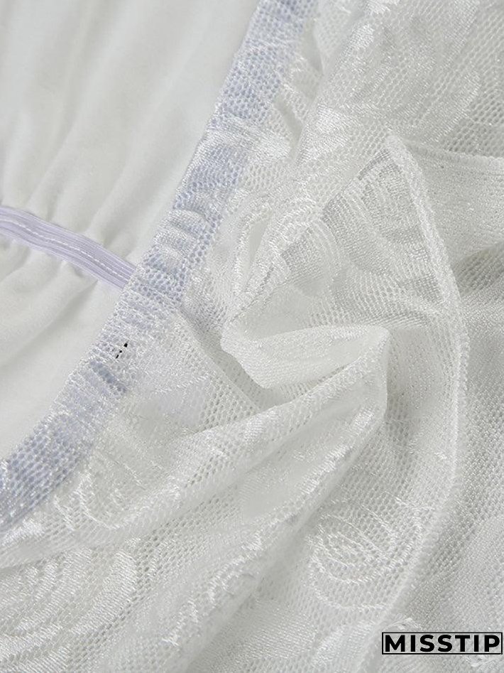 Rose Pattern Lace Cami Tank Top