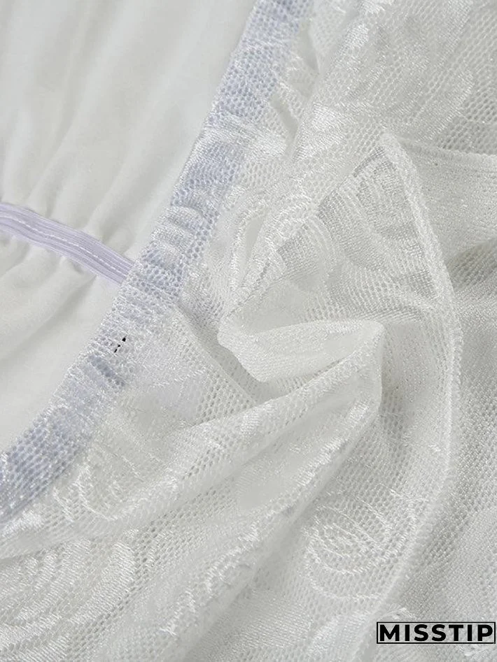 Rose Pattern Lace Cami Tank Top