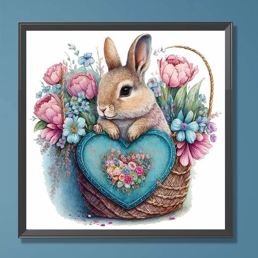 Diamond Painting - Full Round Drill - Flower Bush Rabbit(Canvas|30*30cm)