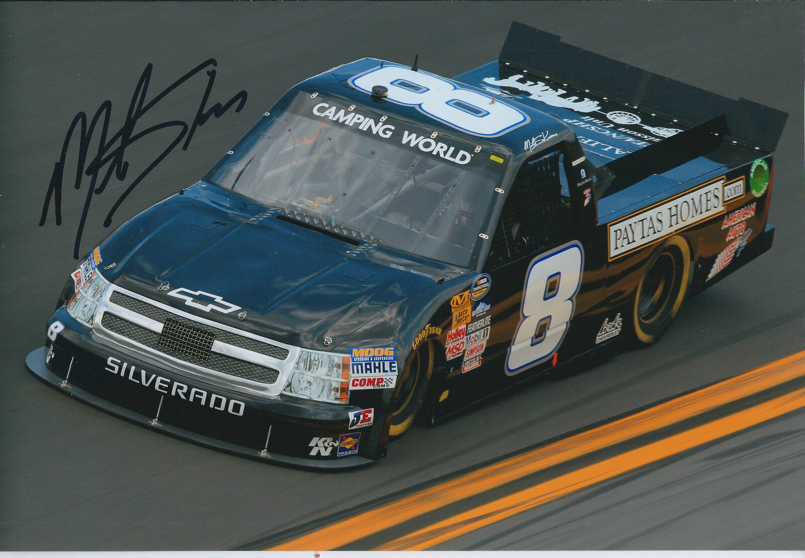 Mike SKINNER SIGNED NASCAR Daytona 12x8 Chevrolet Photo Poster painting AFTAL COA Autograph