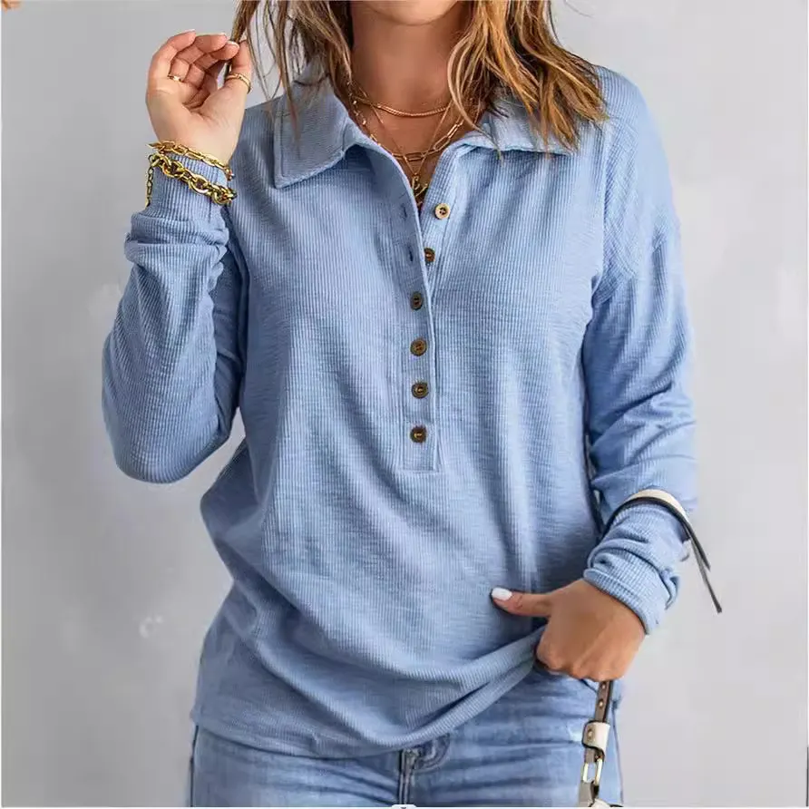 Churchf Churchf Color Sweater Women's Single Breasted Lapel Long Sleeve Loose Casual Bottom Jacket Autumn Winter New