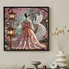 Sakura Garden Hanfu Lady Special Shaped DIY Partial Drill Diamond Painting Kit for Adults Beginners Home Decor Diamonds Paintings Gem Art 30x30cm